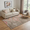 5' X 8' Brown Salmon And Ivory Geometric Washable Area Rug With UV Protection