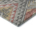 8' Gray Gold And Salmon Geometric Washable Round Rug With UV Protection