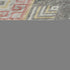 8' Gray Gold And Salmon Geometric Washable Round Rug With UV Protection
