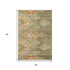 5' X 8' Green Gold And Salmon Geometric Washable Area Rug With UV Protection