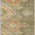 5' X 8' Green Gold And Salmon Geometric Washable Area Rug With UV Protection