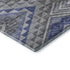 8' Pewter Blue And Gray Geometric Washable Round Rug With UV Protection