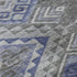 8' Pewter Blue And Gray Geometric Washable Round Rug With UV Protection
