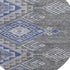 8' Pewter Blue And Gray Geometric Washable Round Rug With UV Protection