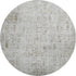 8' Silver Ivory And Beige Floral Washable Round Rug With UV Protection