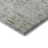8' Silver Ivory And Beige Floral Washable Round Rug With UV Protection