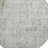 8' Silver Ivory And Beige Floral Washable Round Rug With UV Protection