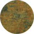 8' Copper Gold And Teal Abstract Washable Round Rug With UV Protection