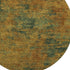 8' Copper Gold And Teal Abstract Washable Round Rug With UV Protection