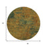 8' Copper Gold And Teal Abstract Washable Round Rug With UV Protection