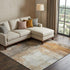 8' X 10' Copper Gray And Ivory Abstract Washable Area Rug With UV Protection