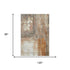 8' X 10' Copper Gray And Ivory Abstract Washable Area Rug With UV Protection
