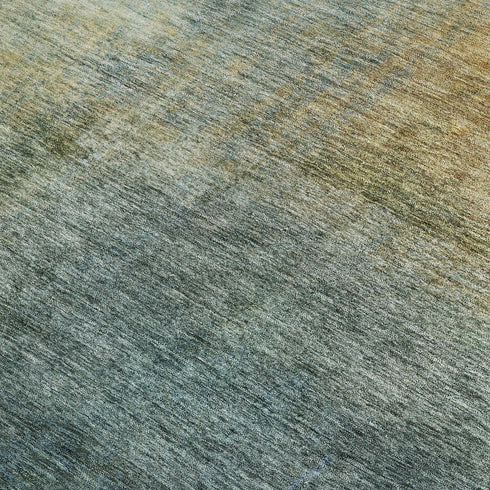 5' X 8' Blue And Brown Abstract Washable Area Rug With UV Protection