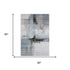 5' X 8' Blue Charcoal And Ivory Abstract Washable Area Rug With UV Protection
