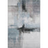 5' X 8' Blue Charcoal And Ivory Abstract Washable Area Rug With UV Protection