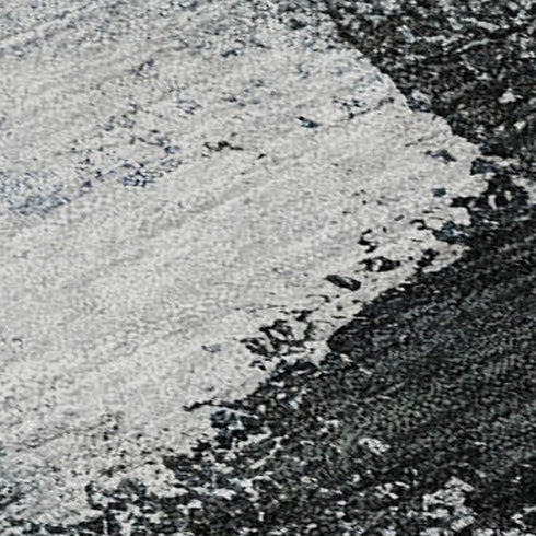 5' X 8' Blue Charcoal And Ivory Abstract Washable Area Rug With UV Protection