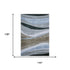 9' X 12' Brown Blue And Silver Abstract Washable Area Rug With UV Protection