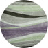 8' Purple Green And Ivory Abstract Washable Round Rug With UV Protection