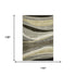 9' X 12' Taupe Beige And Ivory Abstract Washable Area Rug With UV Protection