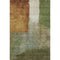 5' X 8' Green Ivory And Brown Abstract Washable Area Rug With UV Protection