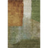 5' X 8' Green Ivory And Brown Abstract Washable Area Rug With UV Protection