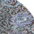 8' Chocolate And Teal Damask Washable Round Rug With UV Protection