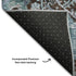 8' X 10' Chocolate And Teal Damask Washable Area Rug With UV Protection