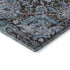 8' X 10' Chocolate And Teal Damask Washable Area Rug With UV Protection