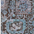 8' X 10' Chocolate And Teal Damask Washable Area Rug With UV Protection