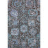 8' X 10' Chocolate And Teal Damask Washable Area Rug With UV Protection
