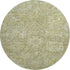 8' Sage And Ivory Damask Washable Round Rug With UV Protection