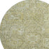 8' Sage And Ivory Damask Washable Round Rug With UV Protection