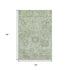 5' X 8' Mint Green Gray And Ivory Damask Washable Area Rug With UV Protection