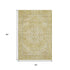 5' X 8' Gold And Beige Medallion Washable Area Rug With UV Protection