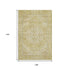 9' X 12' Gold And Beige Medallion Washable Area Rug With UV Protection