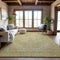 9' X 12' Gold And Beige Medallion Washable Area Rug With UV Protection