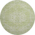8' Sage And Beige Medallion Washable Round Rug With UV Protection
