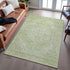 8' X 10' Sage And Beige Medallion Washable Area Rug With UV Protection