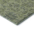 8' Artichoke Green And Gray Damask Washable Round Rug With UV Protection