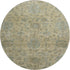 8' Beige And Gray Damask Washable Round Rug With UV Protection