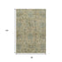 8' X 10' Beige And Gray Damask Washable Area Rug With UV Protection
