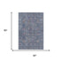 5' X 8' Blue And Brown Oriental Washable Area Rug With UV Protection