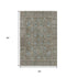 5' X 8' Brown And Blue Oriental Washable Area Rug With UV Protection