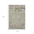 5' X 8' Beige Green And Blue Floral Washable Area Rug With UV Protection