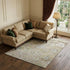 8' X 10' Beige Green And Blue Floral Washable Area Rug With UV Protection