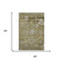 5' X 8' Brown Gray And Gold Floral Washable Area Rug With UV Protection