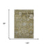 8' X 10' Brown Gray And Gold Floral Washable Area Rug With UV Protection