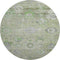 8' Mint Green Purple And Beige Floral Washable Round Rug With UV Protection