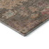 8' Brown Beige And Coral Floral Washable Round Rug With UV Protection