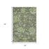 5' X 8' Fern Green And Gray Floral Washable Area Rug With UV Protection